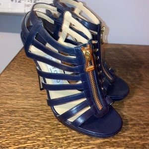 Jimmy Choo Blue Leather Glenys Gladiator Platform Sandals